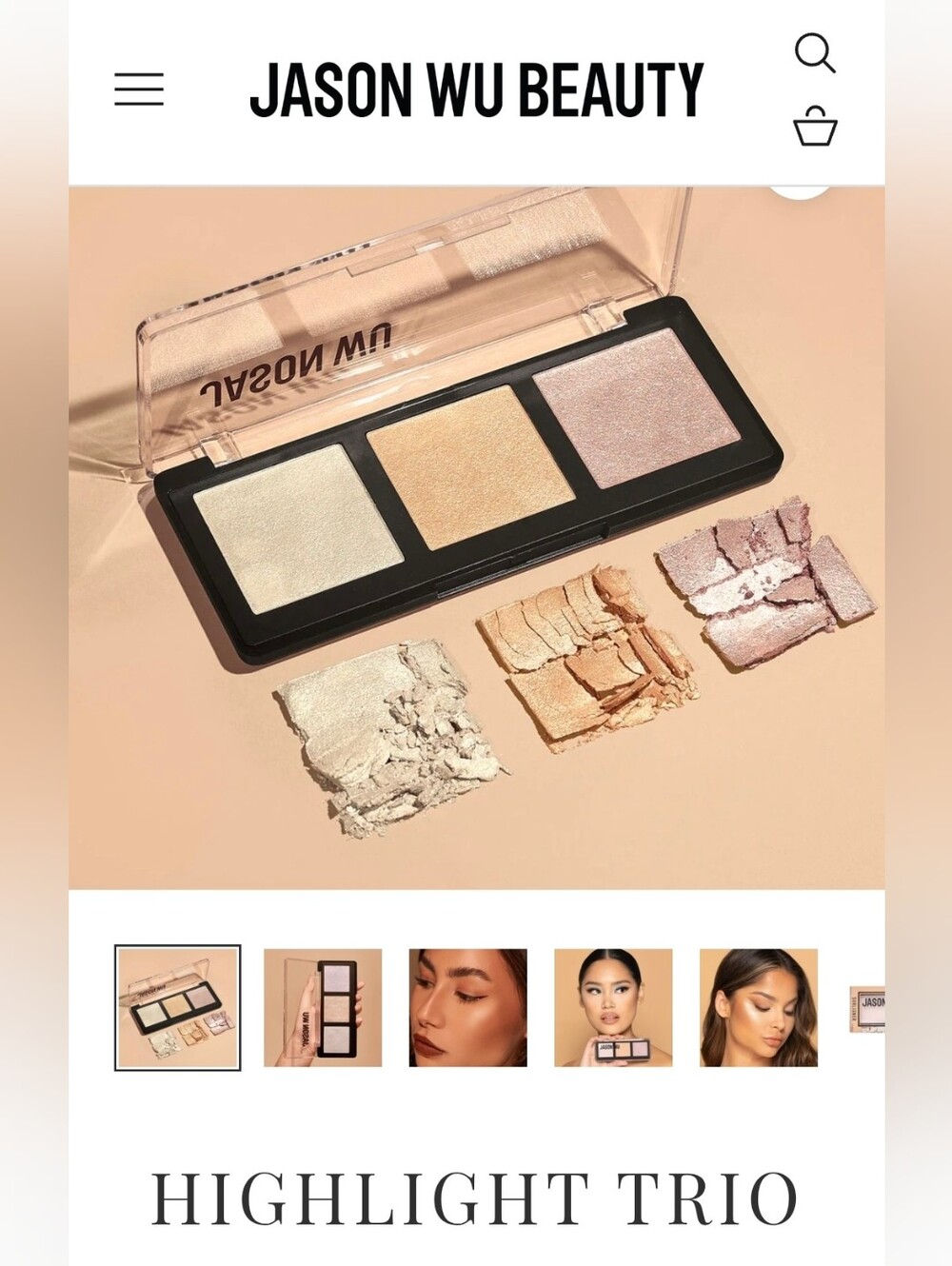 JASON WU Shimmer Highlighter Trio — Silver, Champagne, Pearl